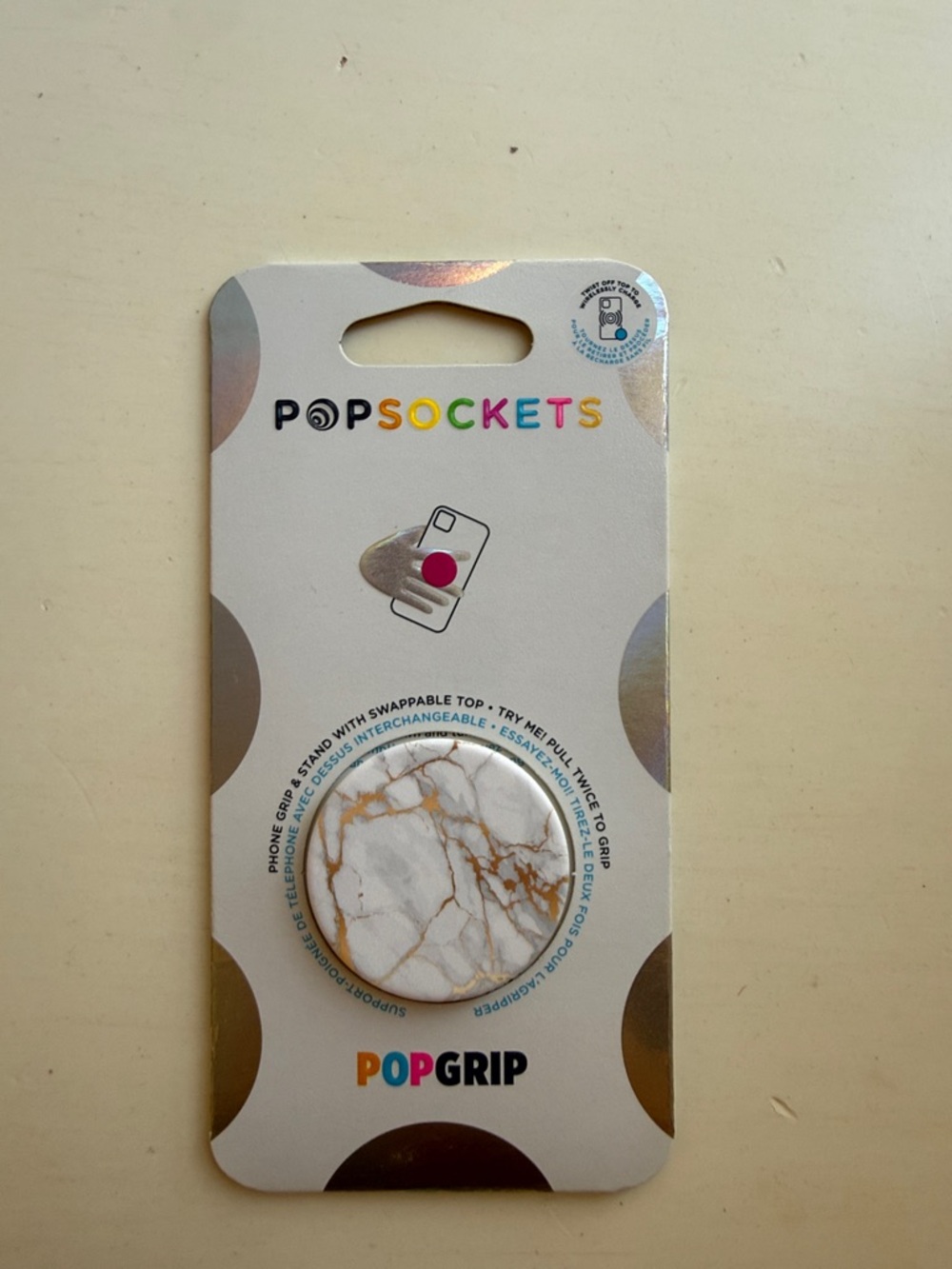 PopSocket PopGrip Marble Phone Grip with Gold Veining